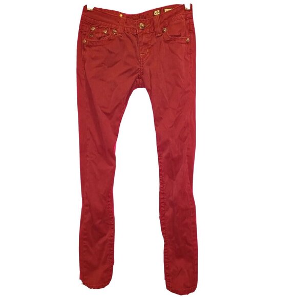 Fall Burgundy  Rhinestone Denim Miss Me Jeans Skinny  25 x 32 JP5614S2 - Picture 1 of 6
